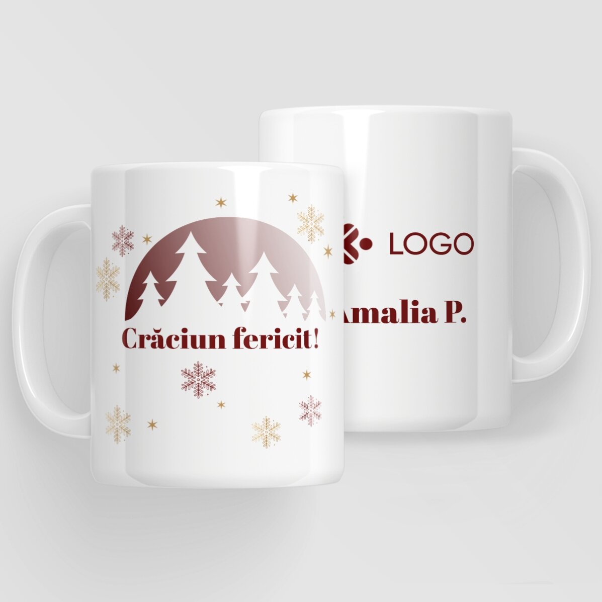 Lote de regalo de Navidad personalizado con logotipo y mensaje - Red Christmas