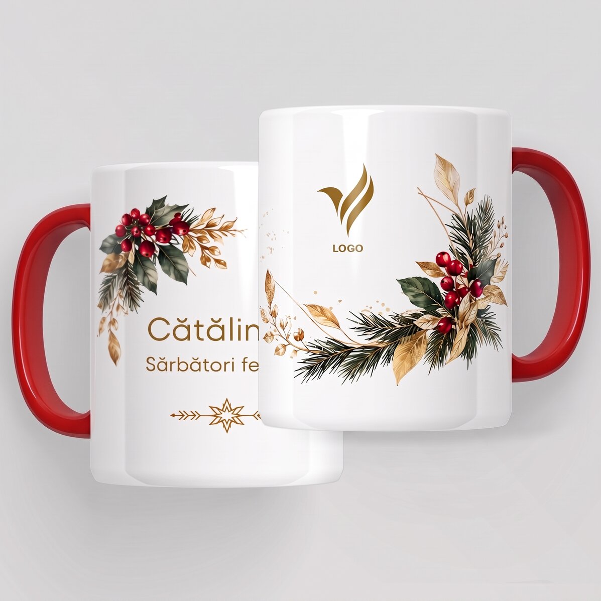 Lote de regalo de Navidad personalizado con logotipo y texto - Festivo