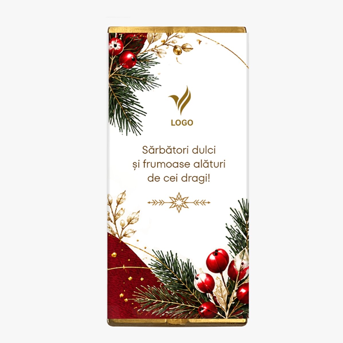 Lote de regalo de Navidad personalizado con logotipo y texto - Festivo