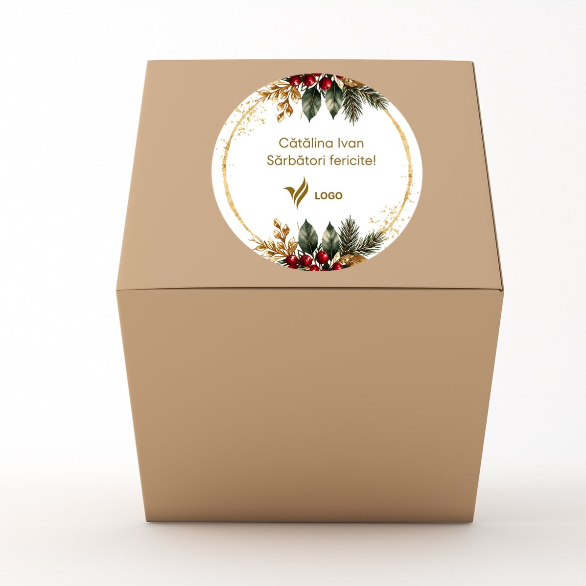 Lote de regalo de Navidad personalizado con logotipo y texto - Festivo