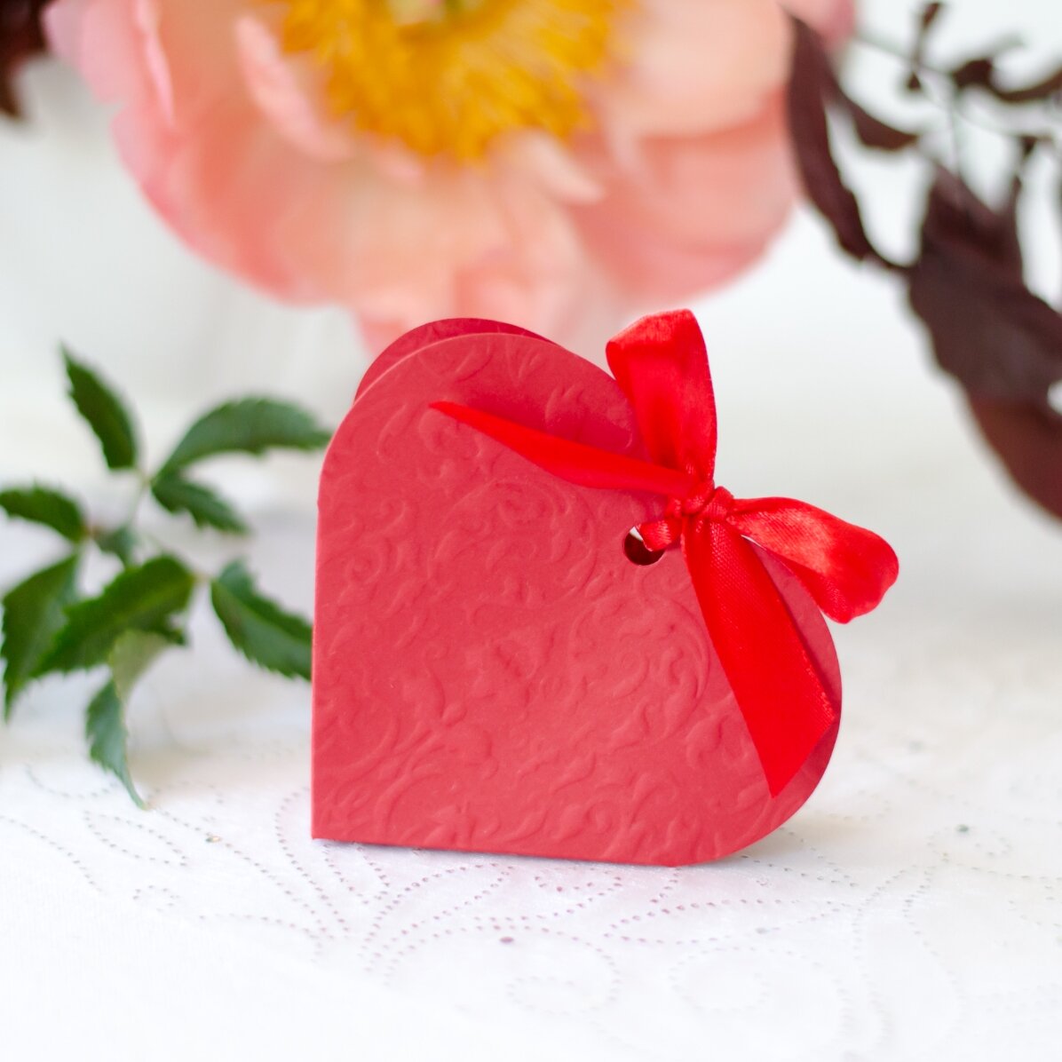 Juego de cajas de regalo plegables con forma de corazón