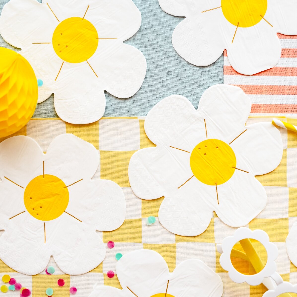 Juego de 12 servilletas decorativas - Margaritas
