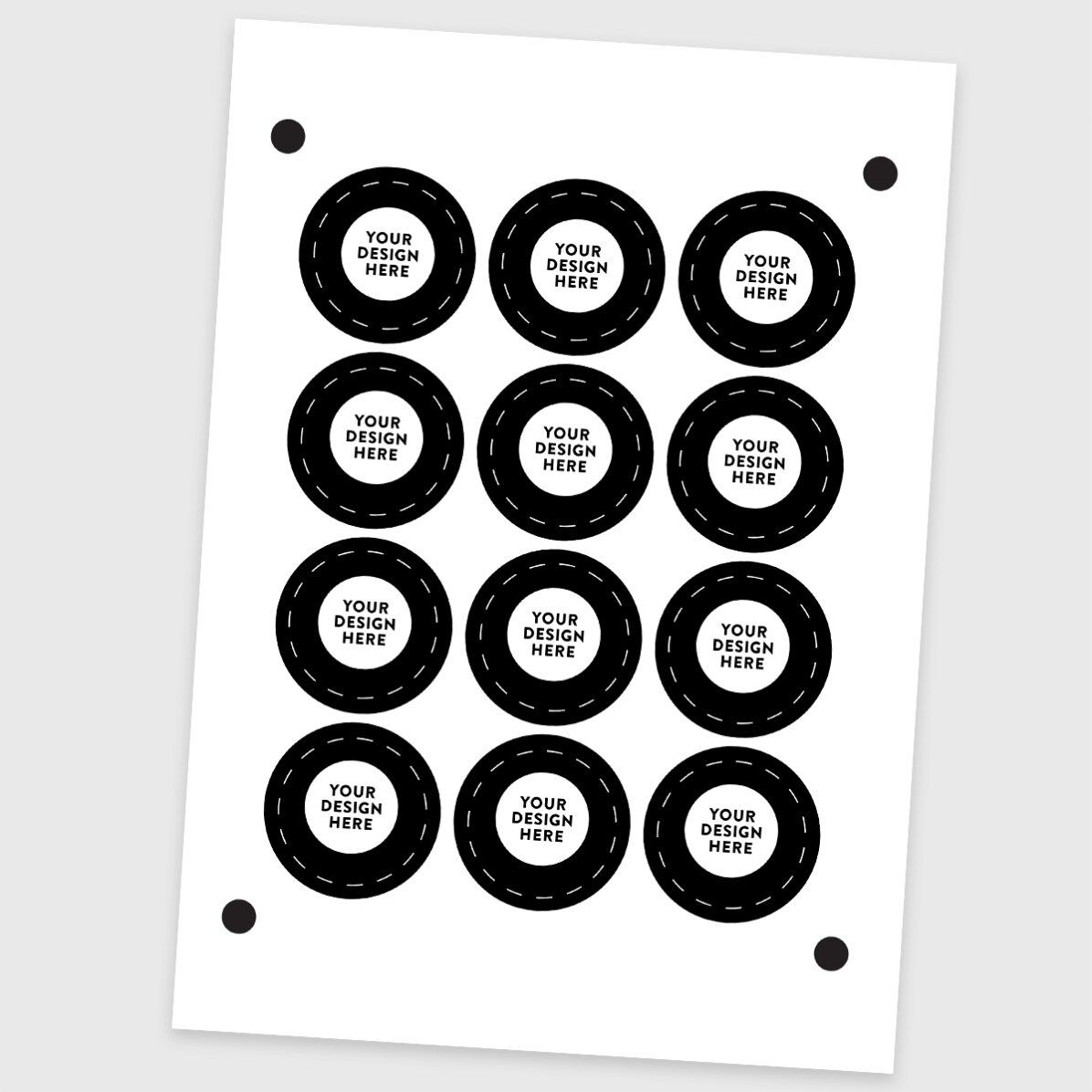 Lote de 12 pegatinas (etiquetas autoadhesivas) redondas, de 5 cm de diámetro, personalizadas con tu 