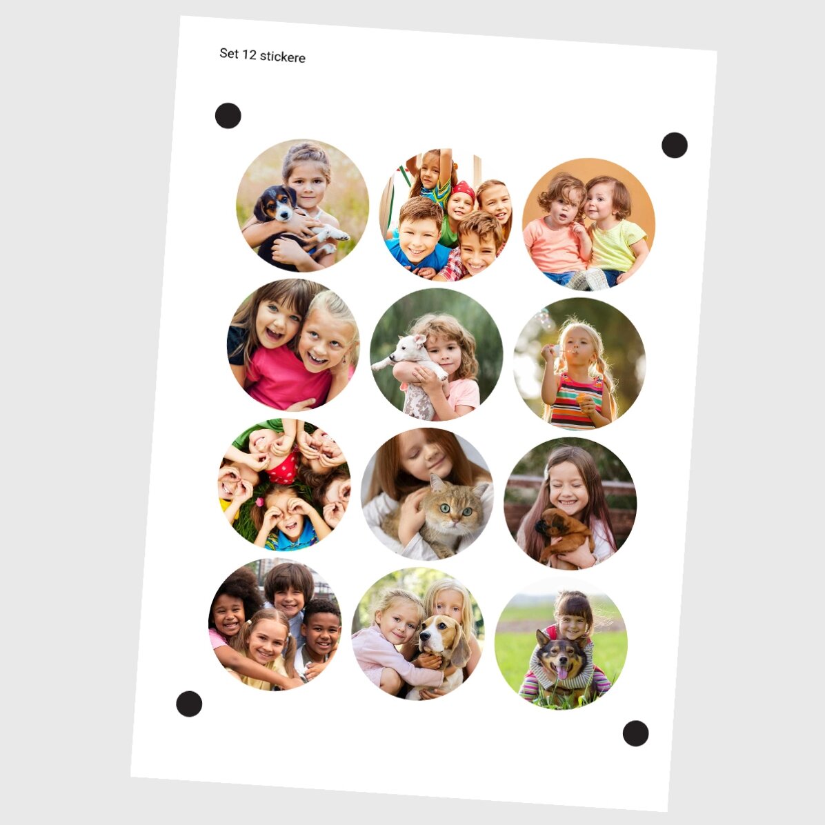Lote de 12 pegatinas (etiquetas autoadhesivas) redondas personalizadas con fotos
