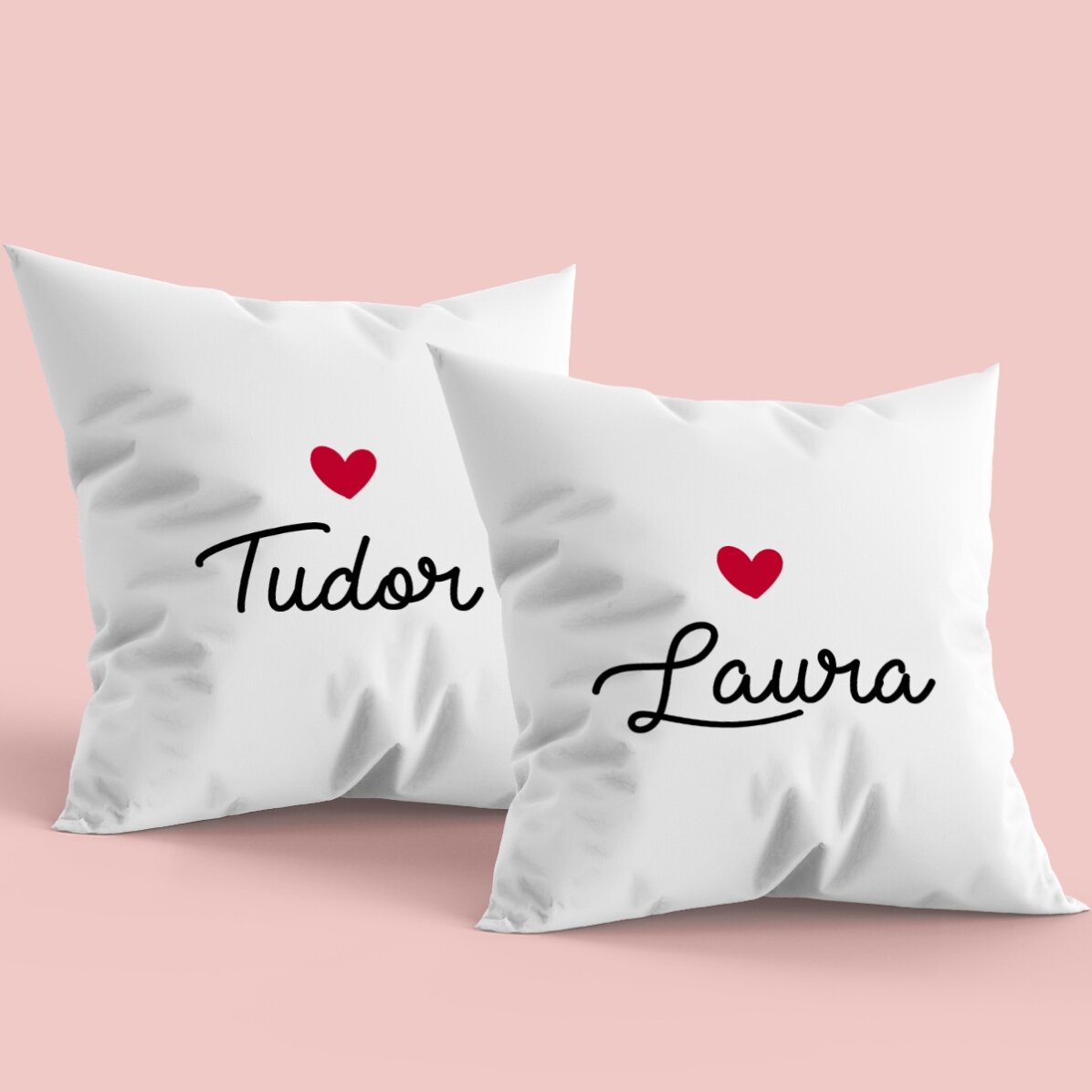 Juego de 2 cojines personalizados con nombre - Love