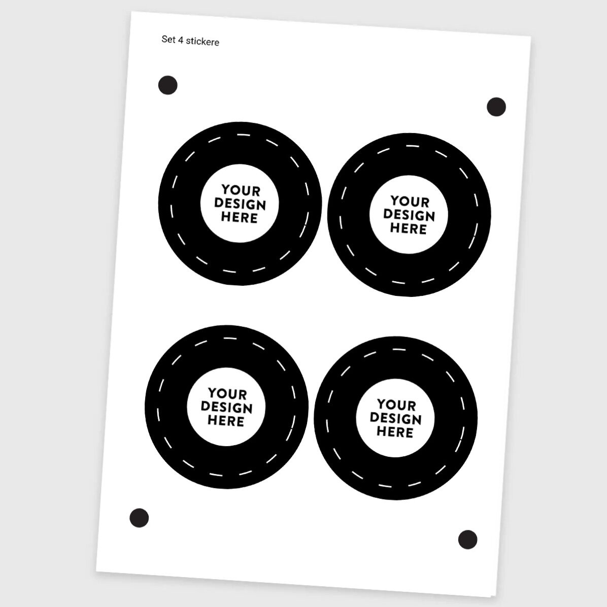 Lote de 4 pegatinas (etiquetas autoadhesivas) redondas, de 8,5 cm de diámetro, personalizadas con tu