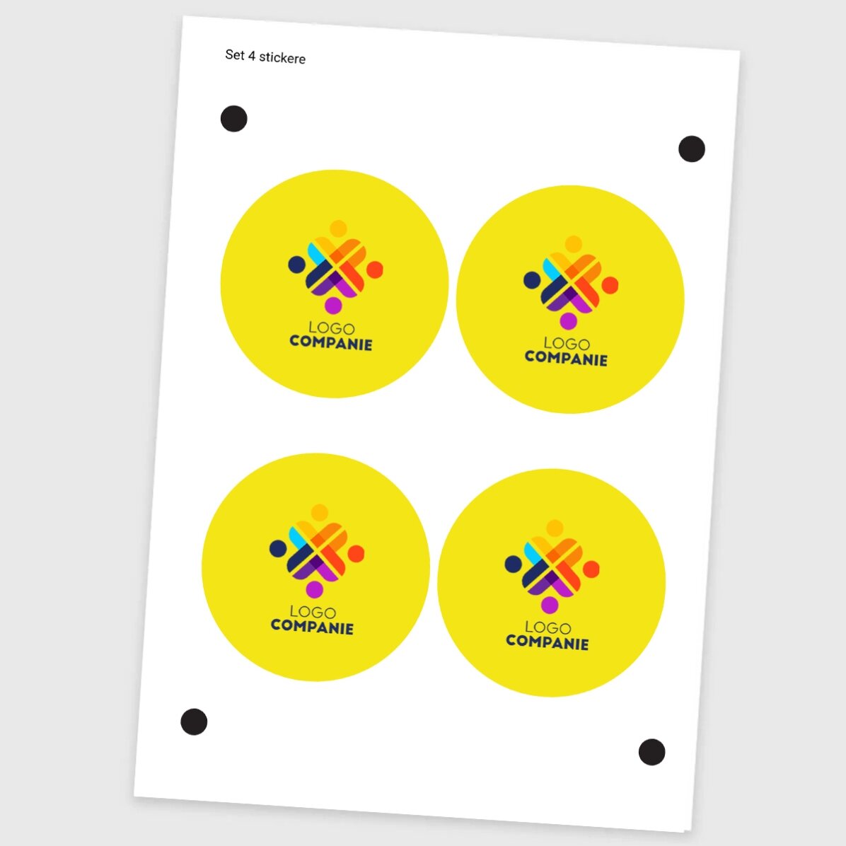 Lote de 4 pegatinas (etiquetas autoadhesivas) redondas, de 8,5 cm de diámetro, personalizadas con el
