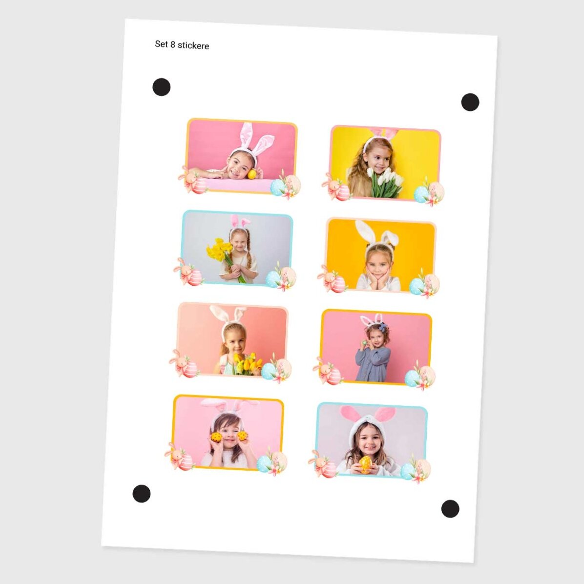 Lote de 8 pegatinas (etiquetas autoadhesivas) personalizadas con fotos - Pascua