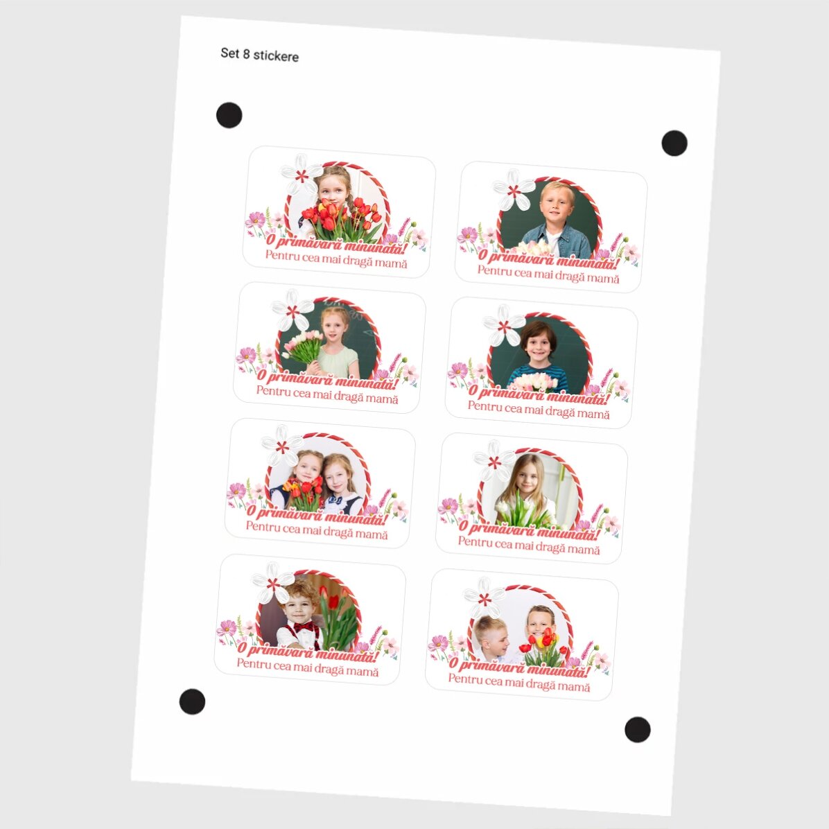 Lote de 8 pegatinas (etiquetas autoadhesivas) personalizadas con fotos y mensajes