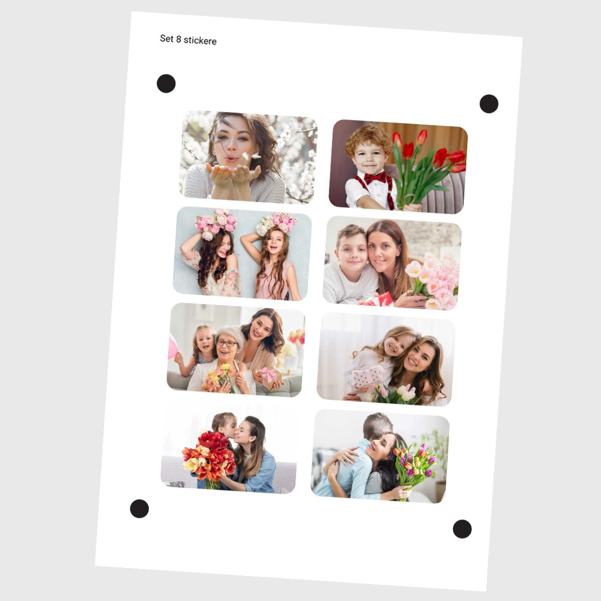 Lote de 8 pegatinas (etiquetas autoadhesivas) personalizadas con fotos