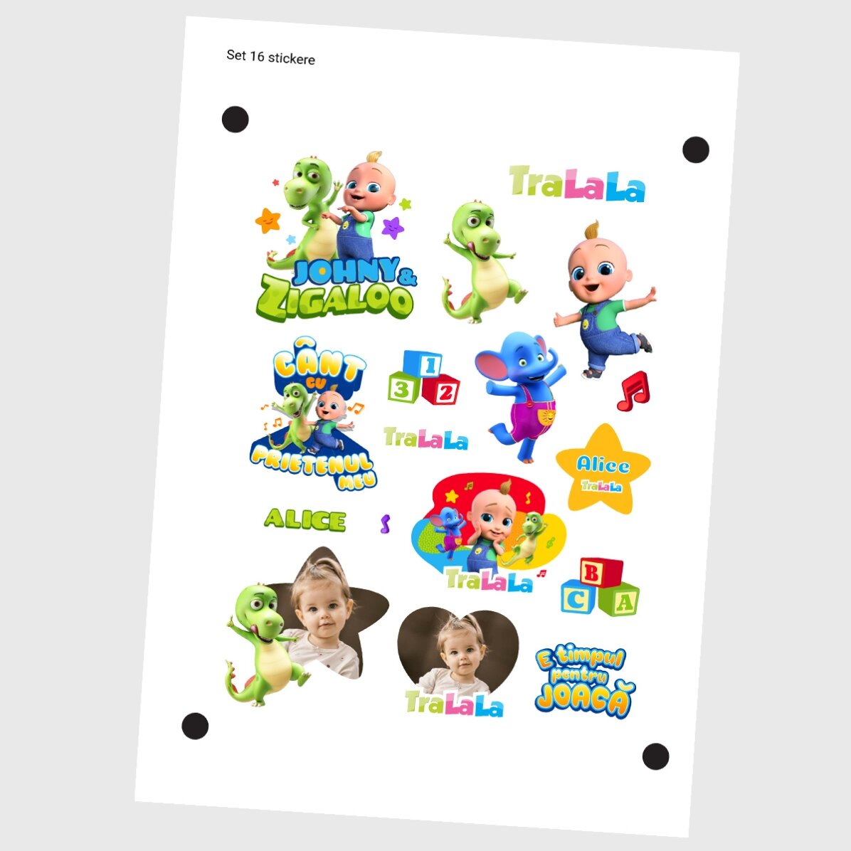 Juego de pegatinas (etiquetas autoadhesivas) personalizadas con texto e imágenes - TraLaLa