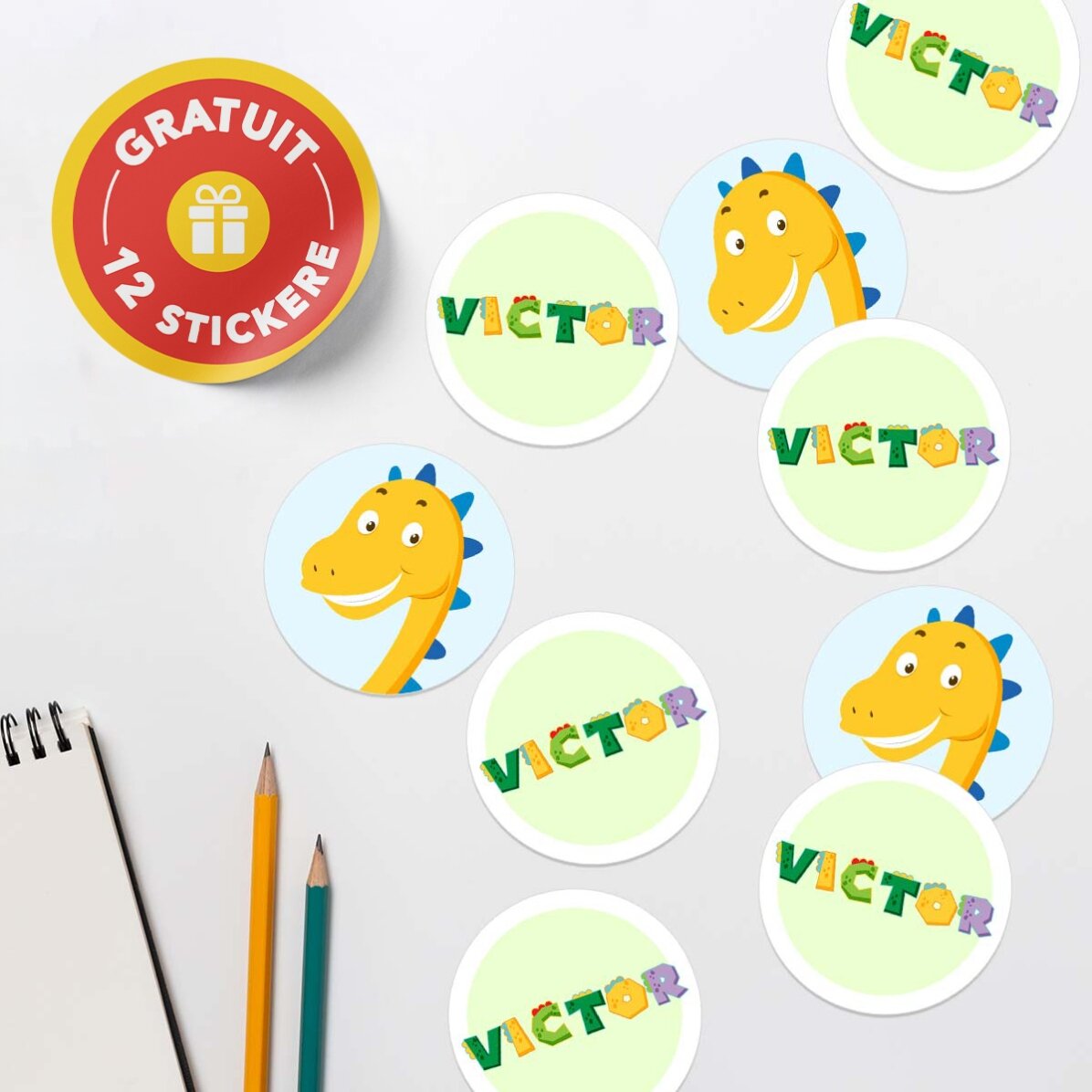 Set personalizado para la guardería o el colegio – Dino