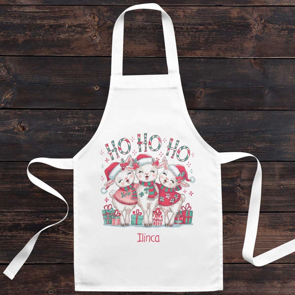 Caja para niños personalizada con texto: ¡HO HO HO!