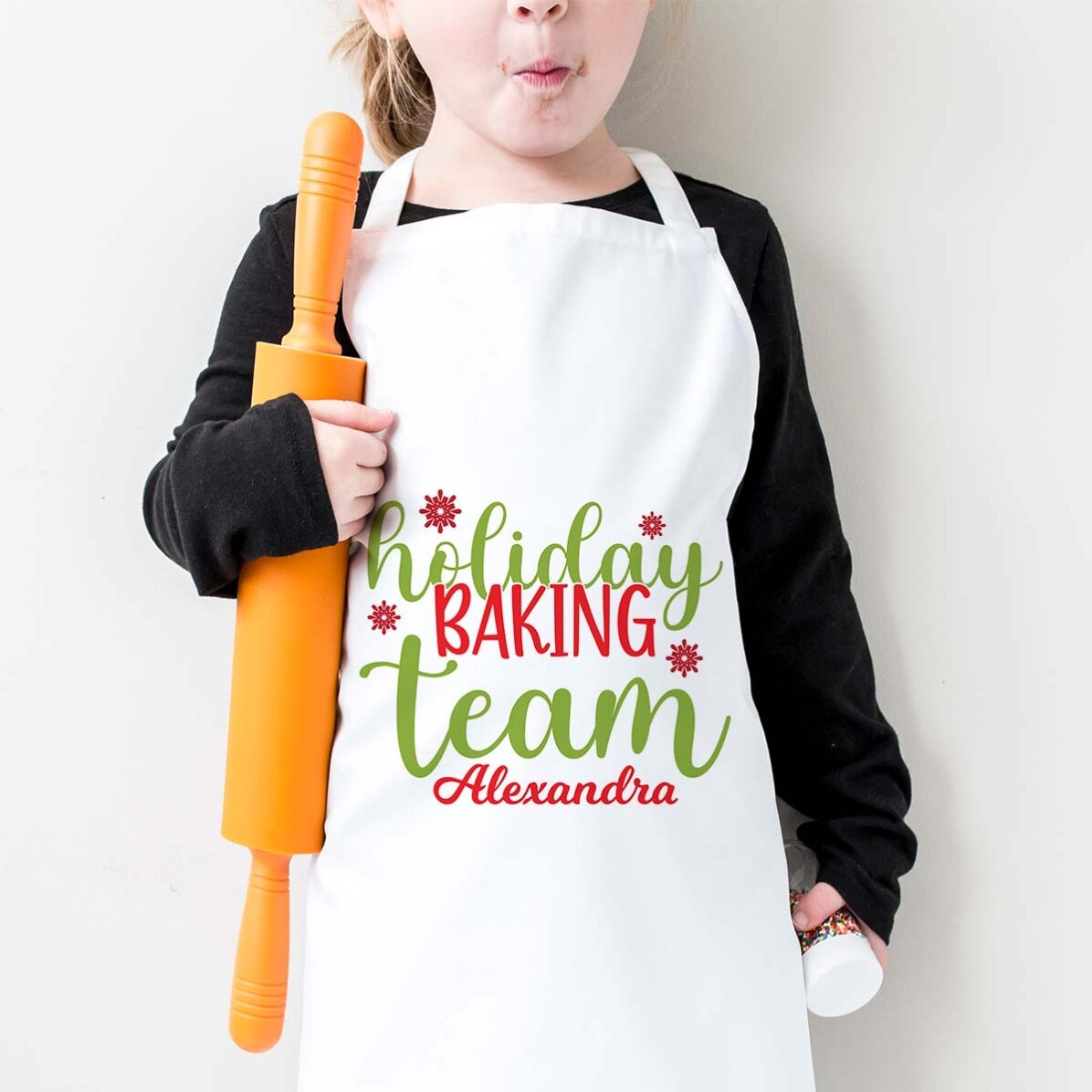 Cuchara para niños personalizada con texto - Equipo de repostería navideña