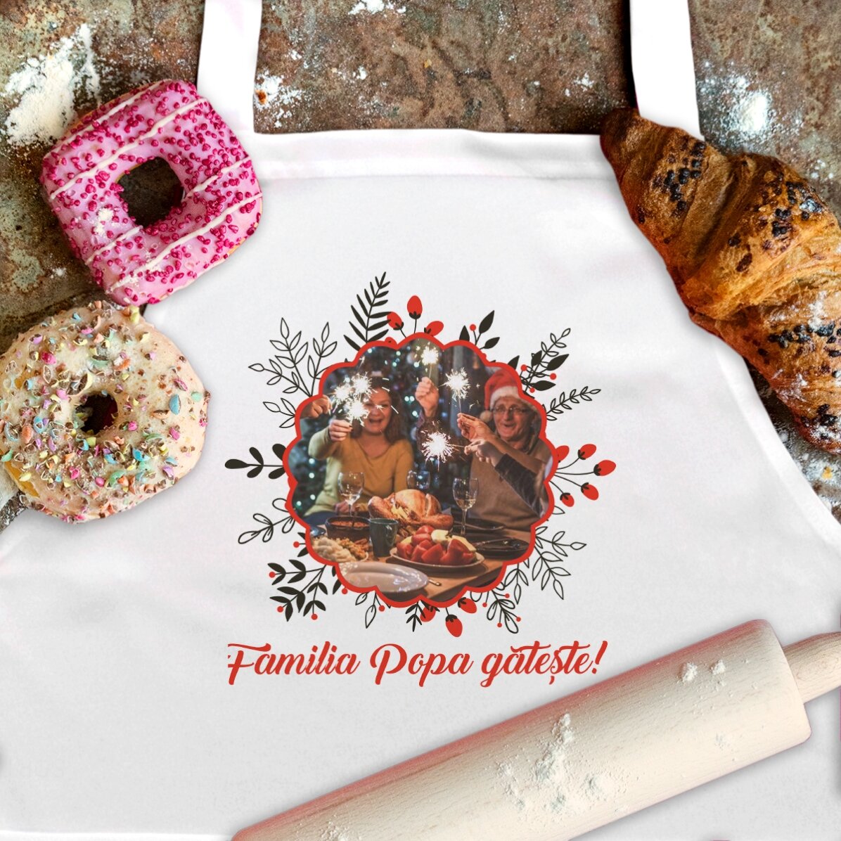 Tarjeta de Navidad personalizada con una foto y un texto