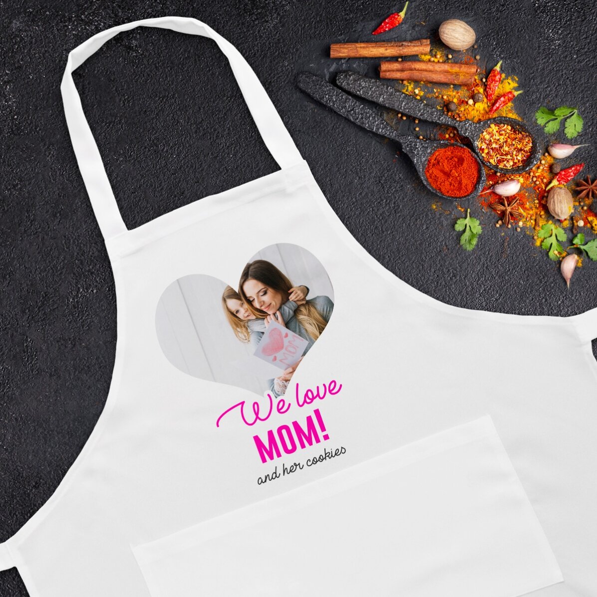 Llavero personalizado con una foto y un texto - We Love