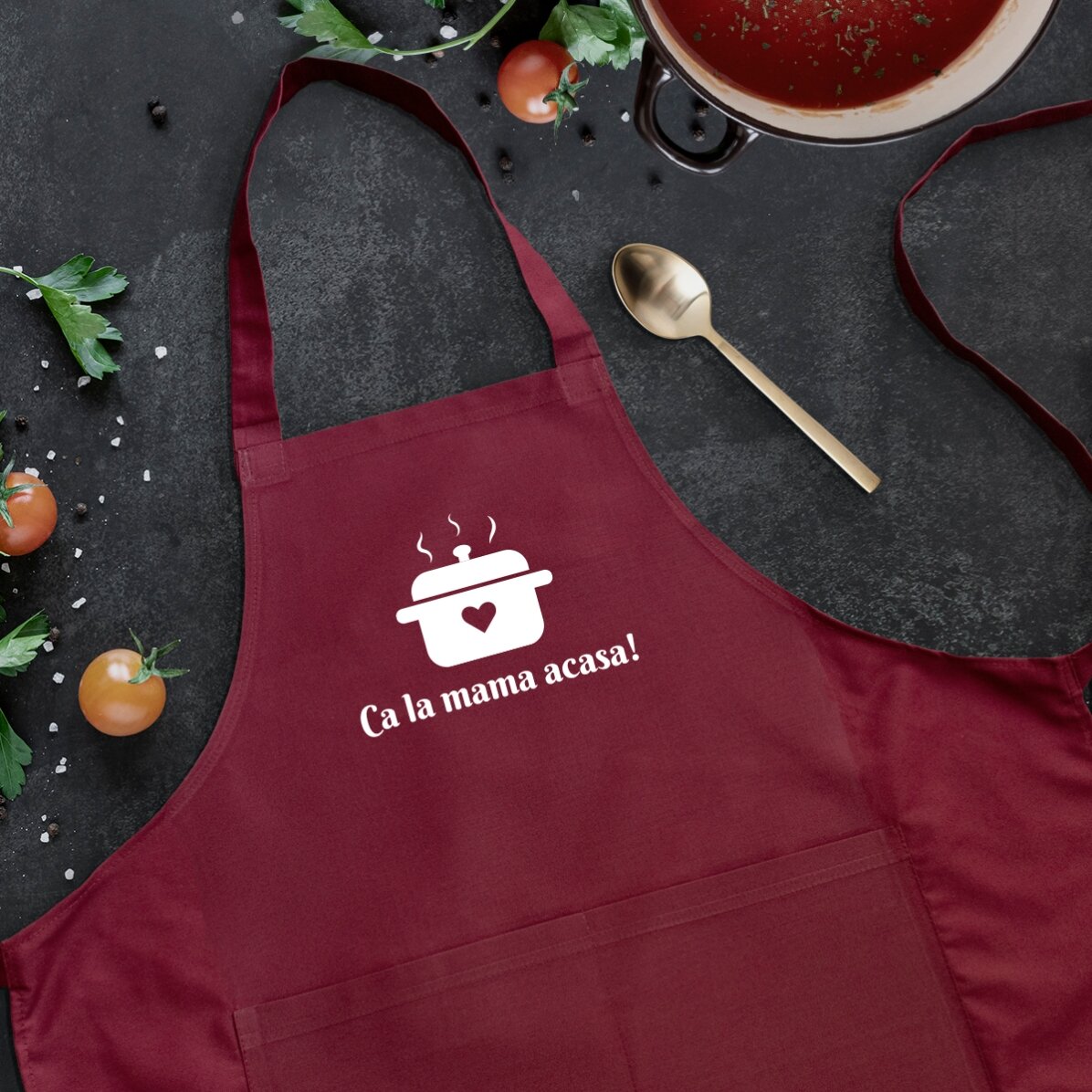 Letrero personalizado con texto: «¡Como en casa de mamá!»
