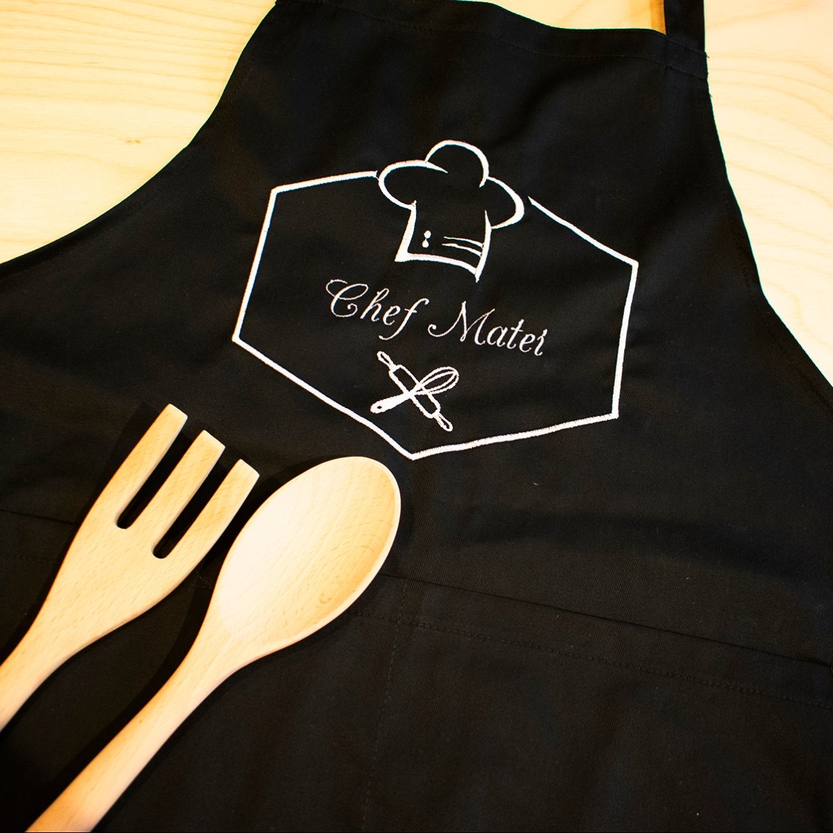 Letrero personalizado con texto: «Chef»