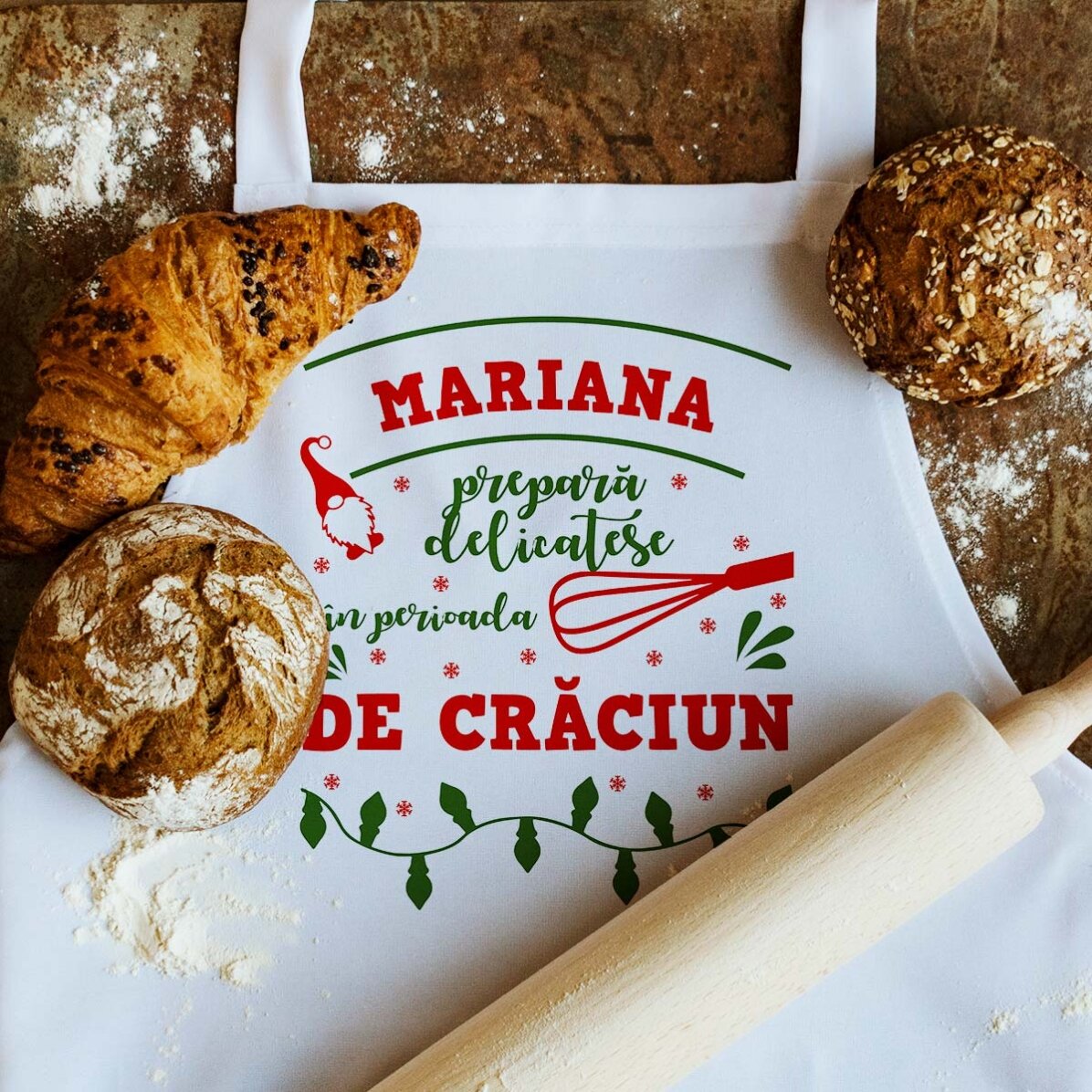 Taza personalizada con texto: «Navidad en la cocina»