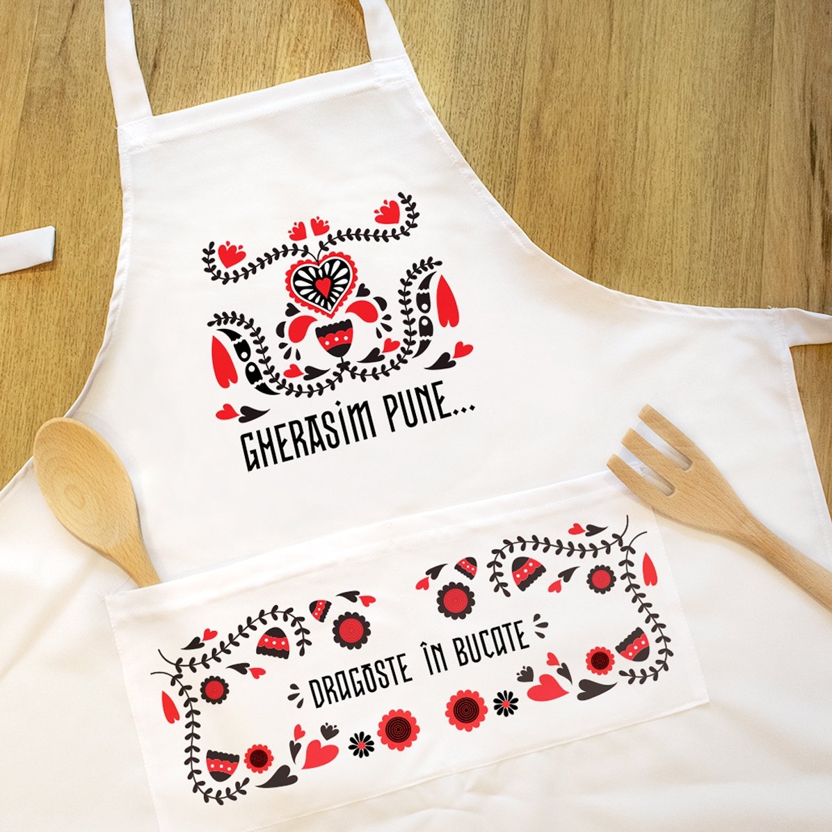 Lote personalizado con texto: «El amor en la cocina»