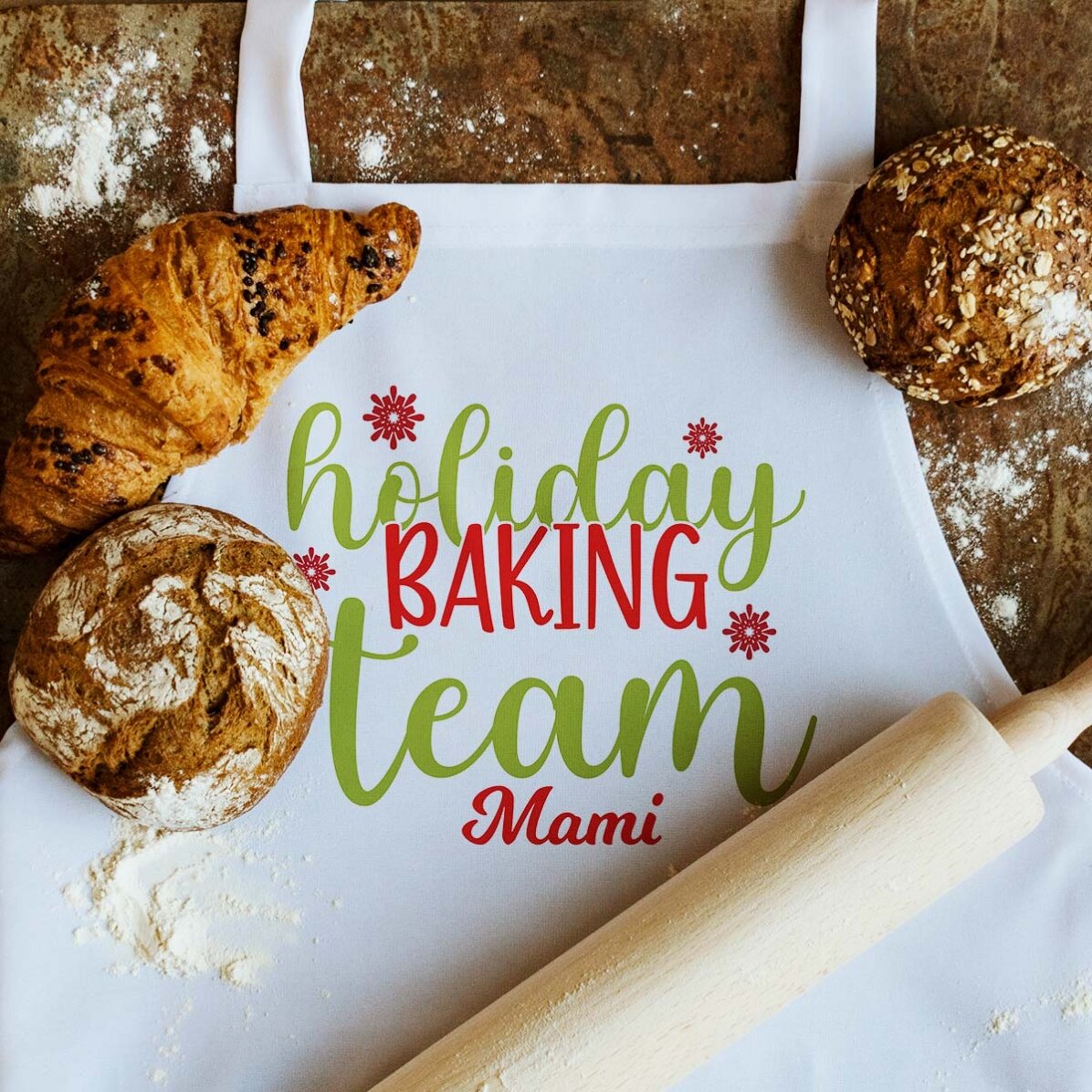 Letrero personalizado con texto - Equipo de repostería navideña