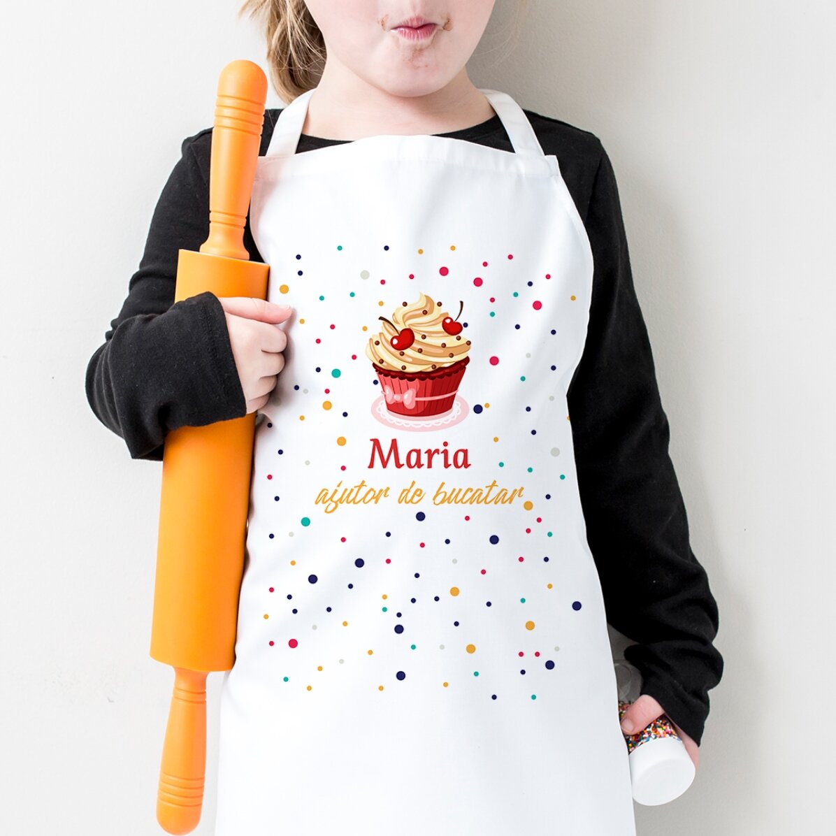 Delantal personalizado para niños con texto - Ayudante de cocina