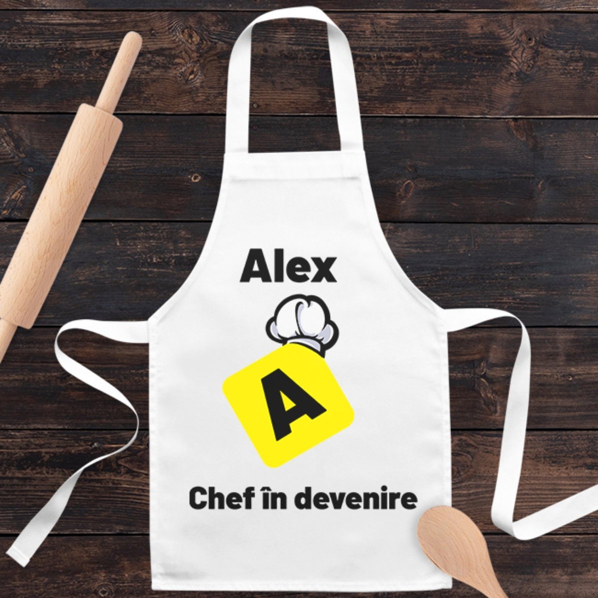 Camiseta personalizada para niños con texto: «Futuro chef»