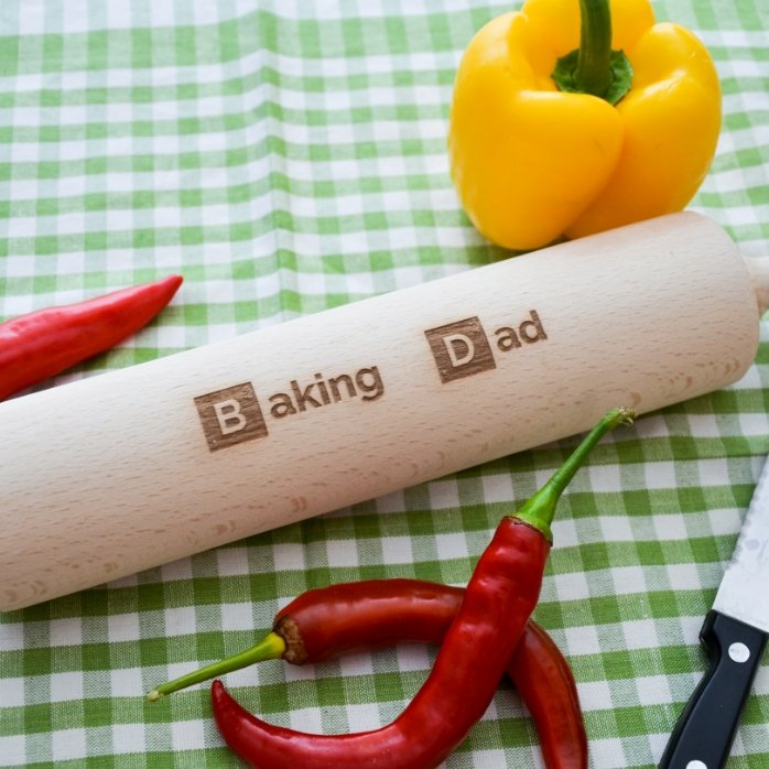 Personalised wooden rolling pin - Baking Person
