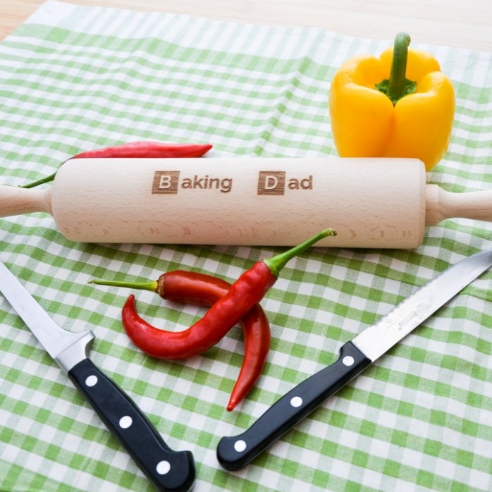 Personalised wooden rolling pin - Baking Person