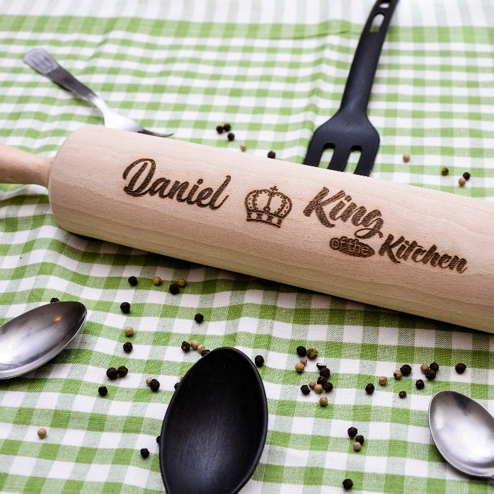 Rodillo de madera personalizado - King of the Kitchen