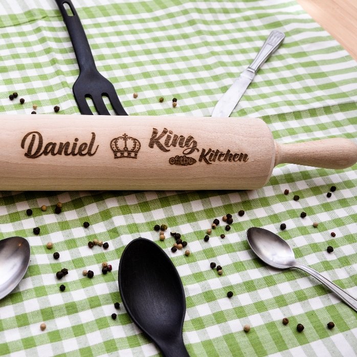 Rodillo de madera personalizado - King of the Kitchen