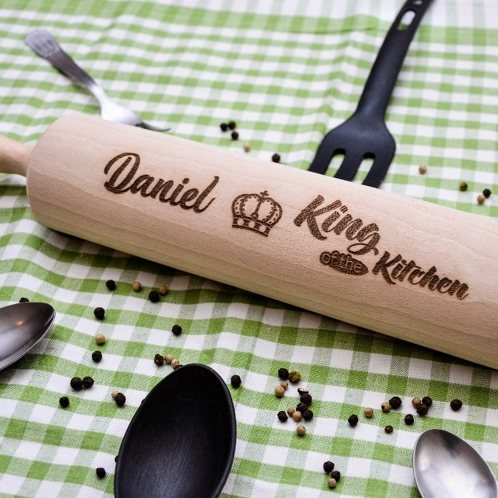Rodillo de madera personalizado - King of the Kitchen