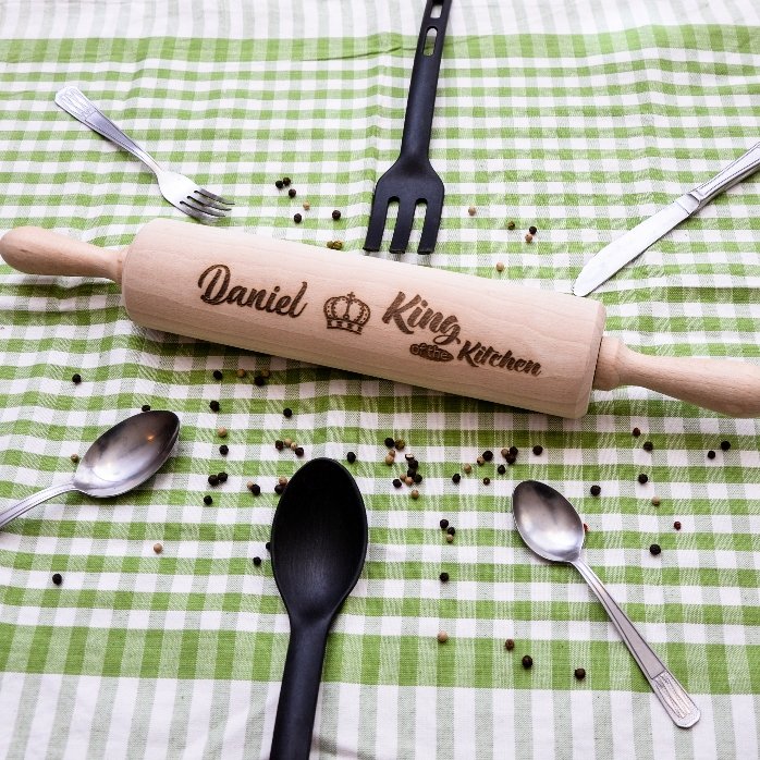 Rodillo de madera personalizado - King of the Kitchen