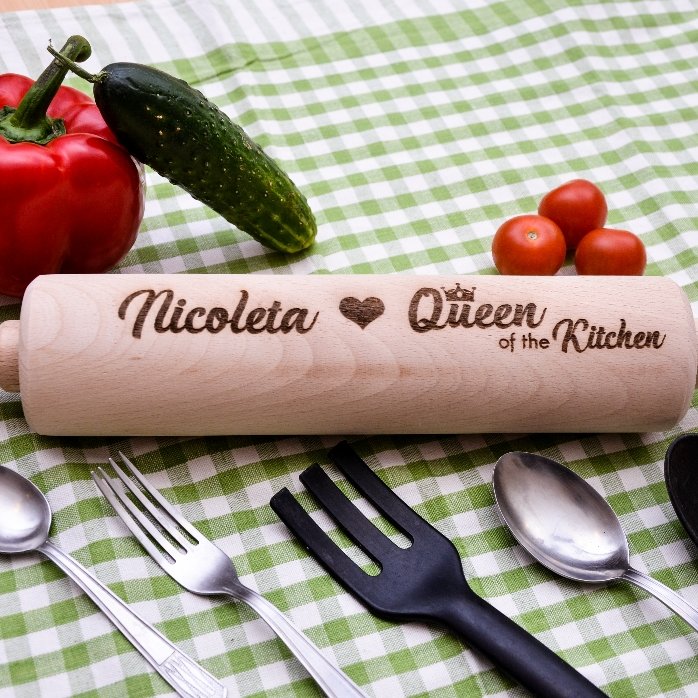 Rodillo de madera personalizado - Queen of the Kitchen
