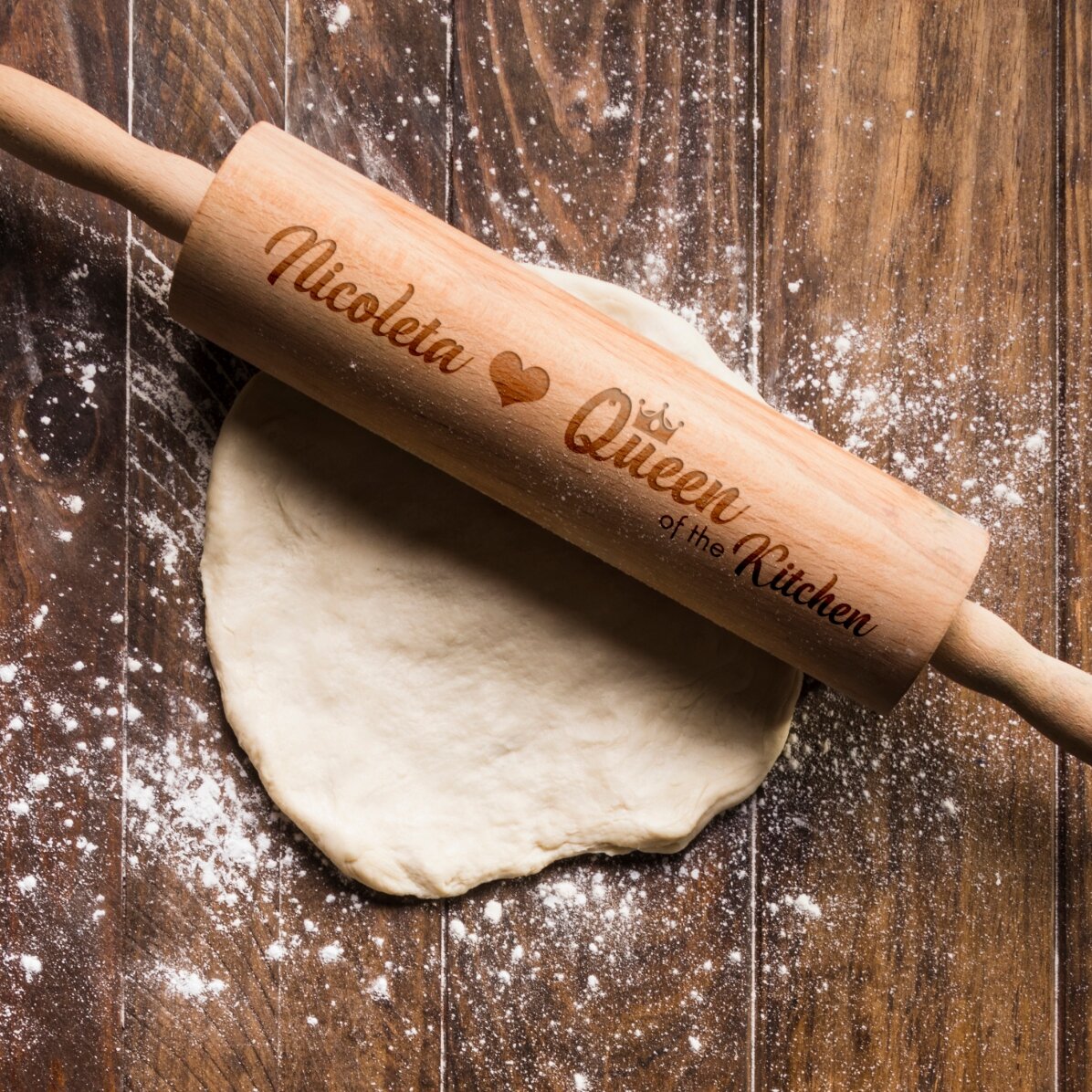 Rodillo de madera personalizado - Queen of the Kitchen
