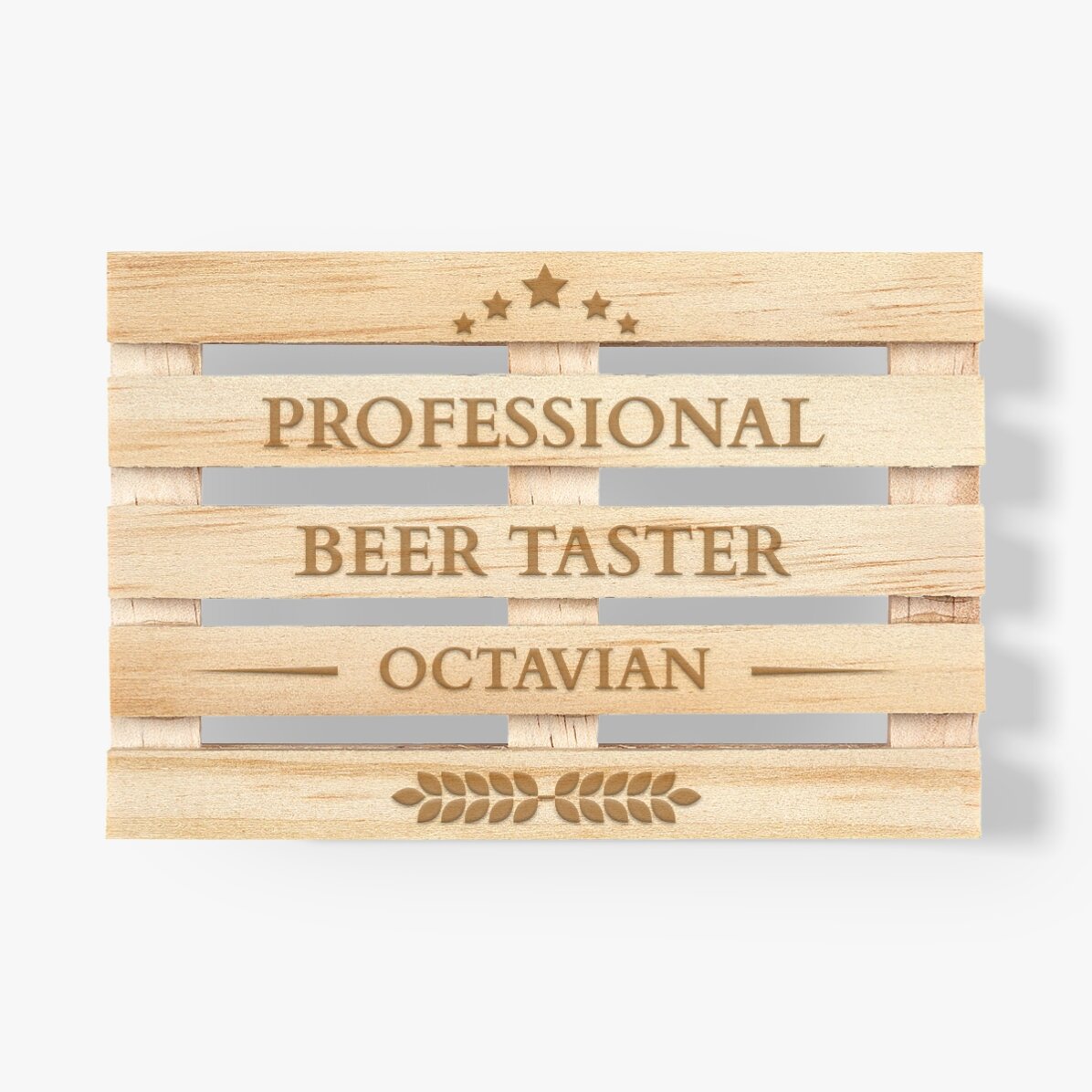 Portavasos con forma de paleta personalizado con texto - Cata de cerveza