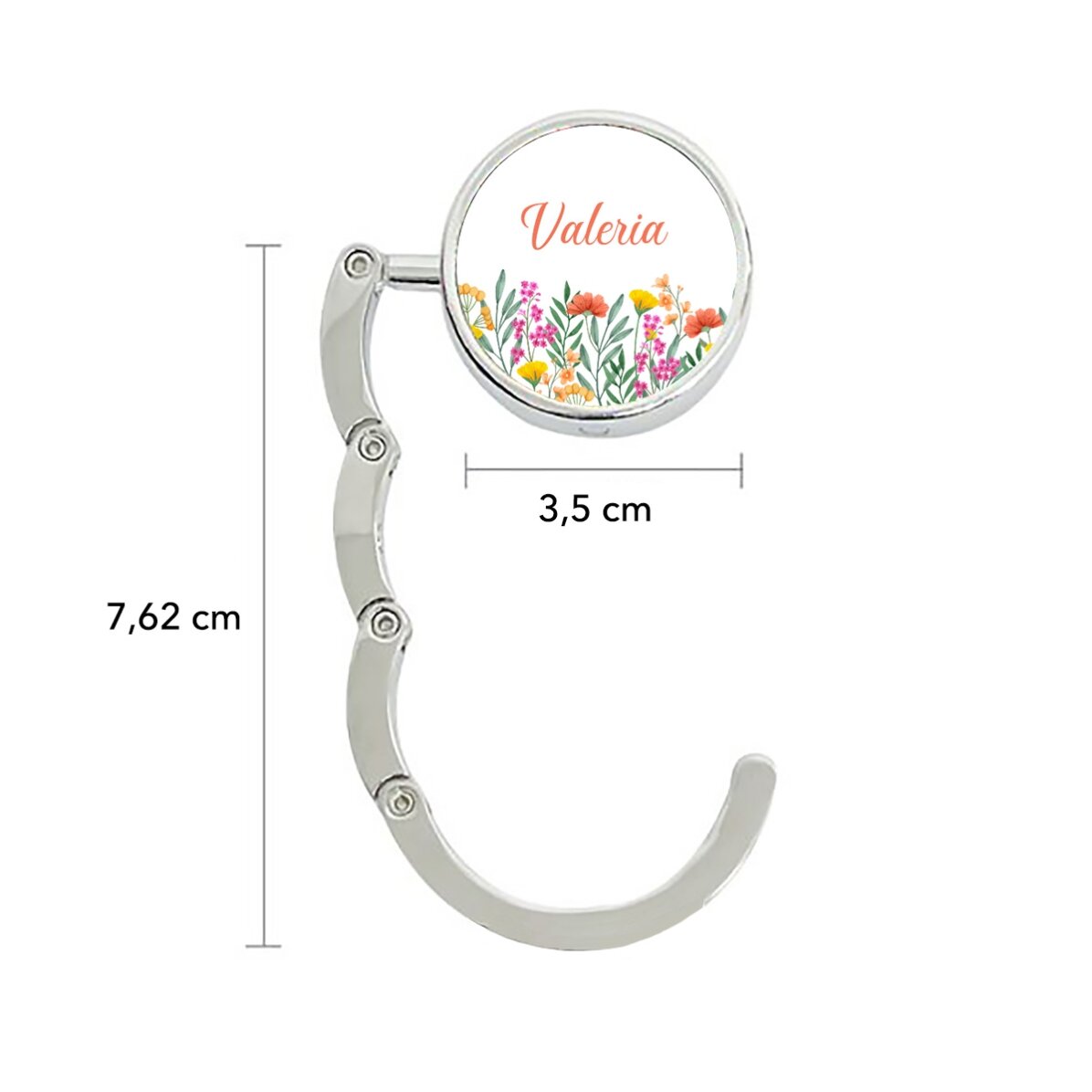 Soporte para bolso de mesa personalizado con nombre - Flowers