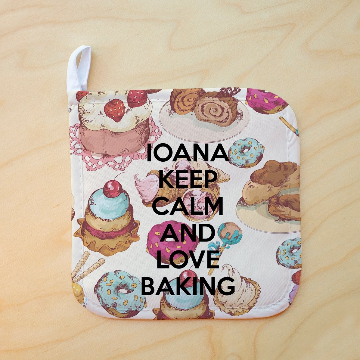 Soporte para ollas calientes personalizado con texto - Keep Calm