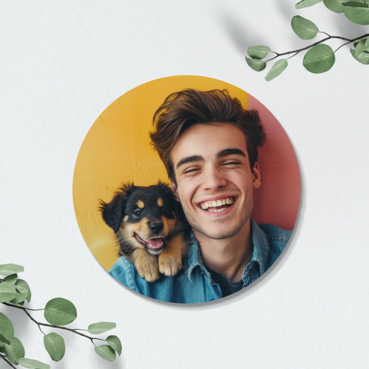Portavasos de piel personalizado a color con foto