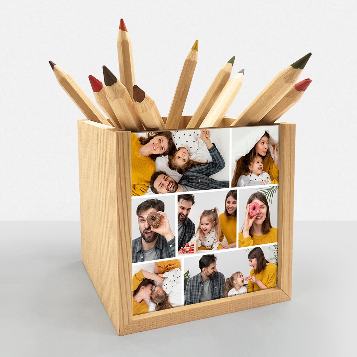 Portalápices personalizado con 7 fotos