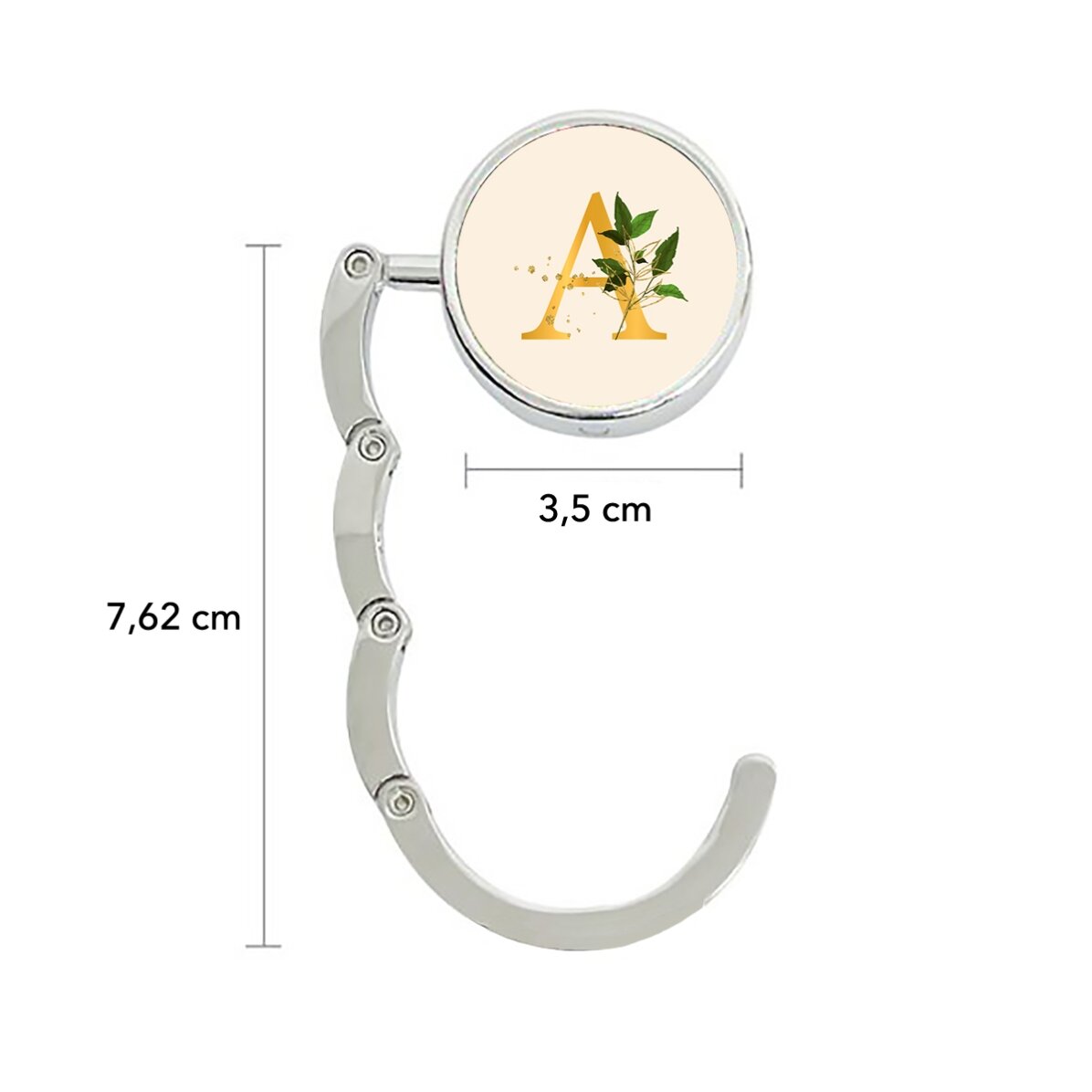 Soporte para bolso de mesa personalizado con iniciales - Floral Gold