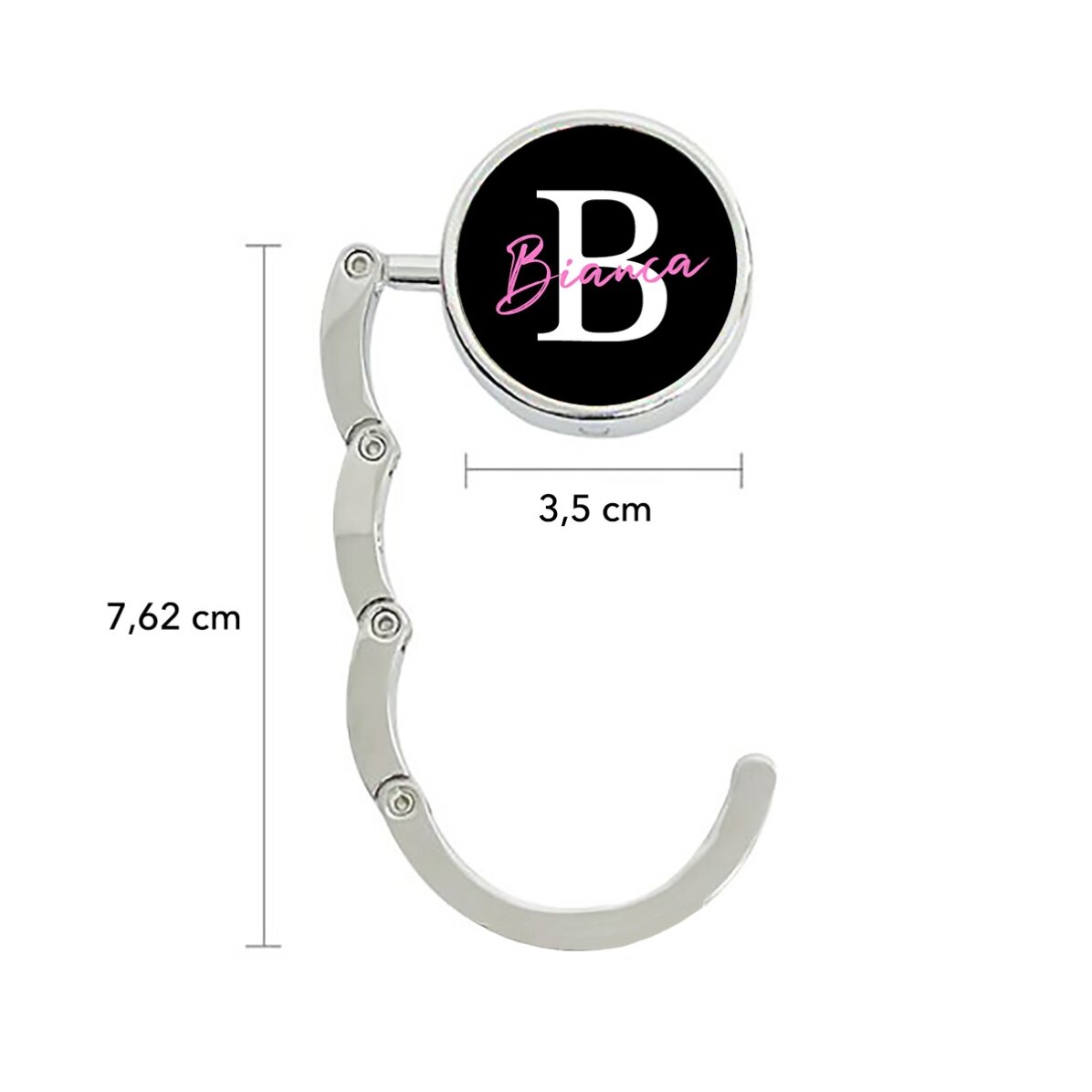 Soporte para bolso de mesa personalizado con nombre e inicial