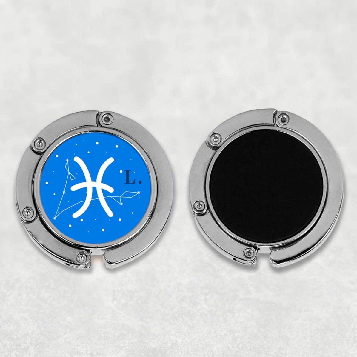 Soporte para bolso de mesa personalizado con texto: Signo de Piscis