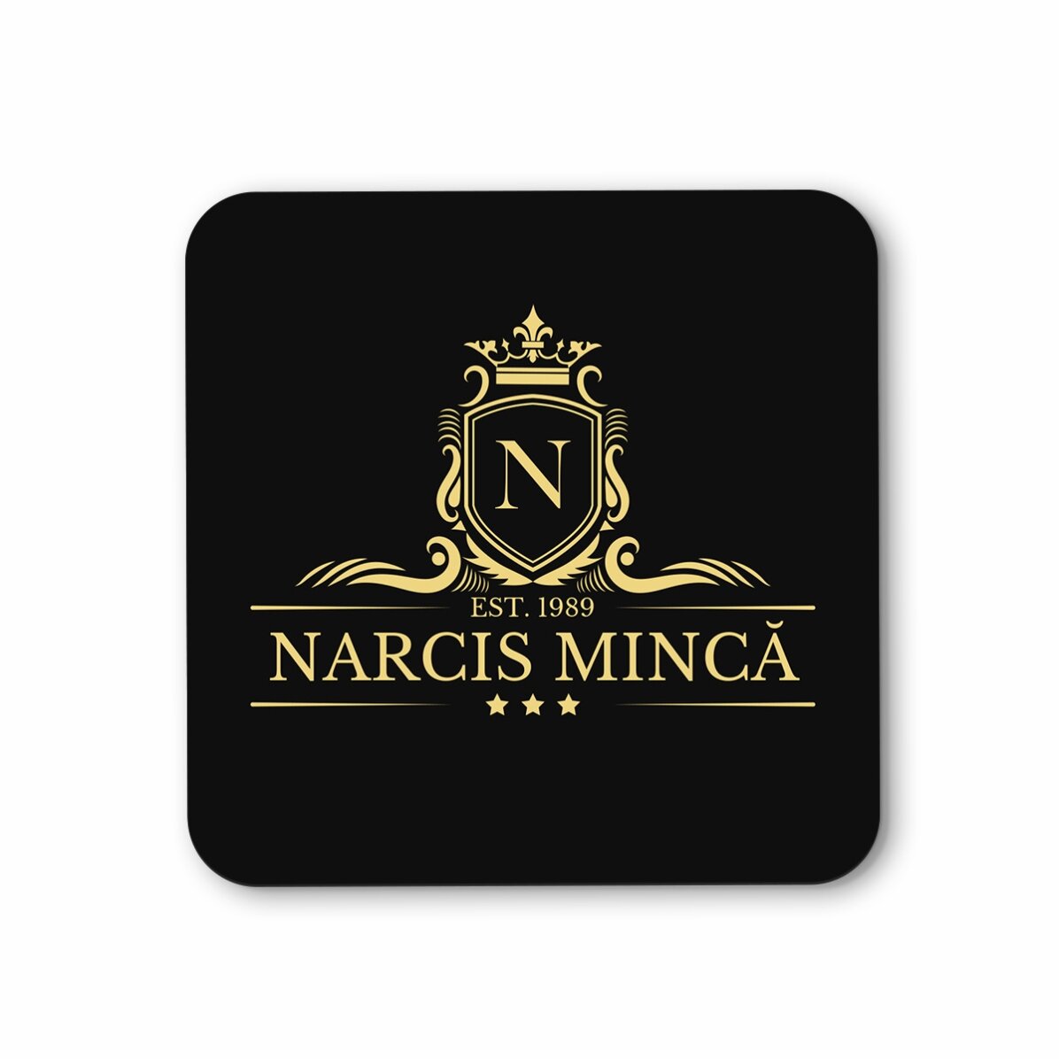 Portavasos personalizado con iniciales y nombre