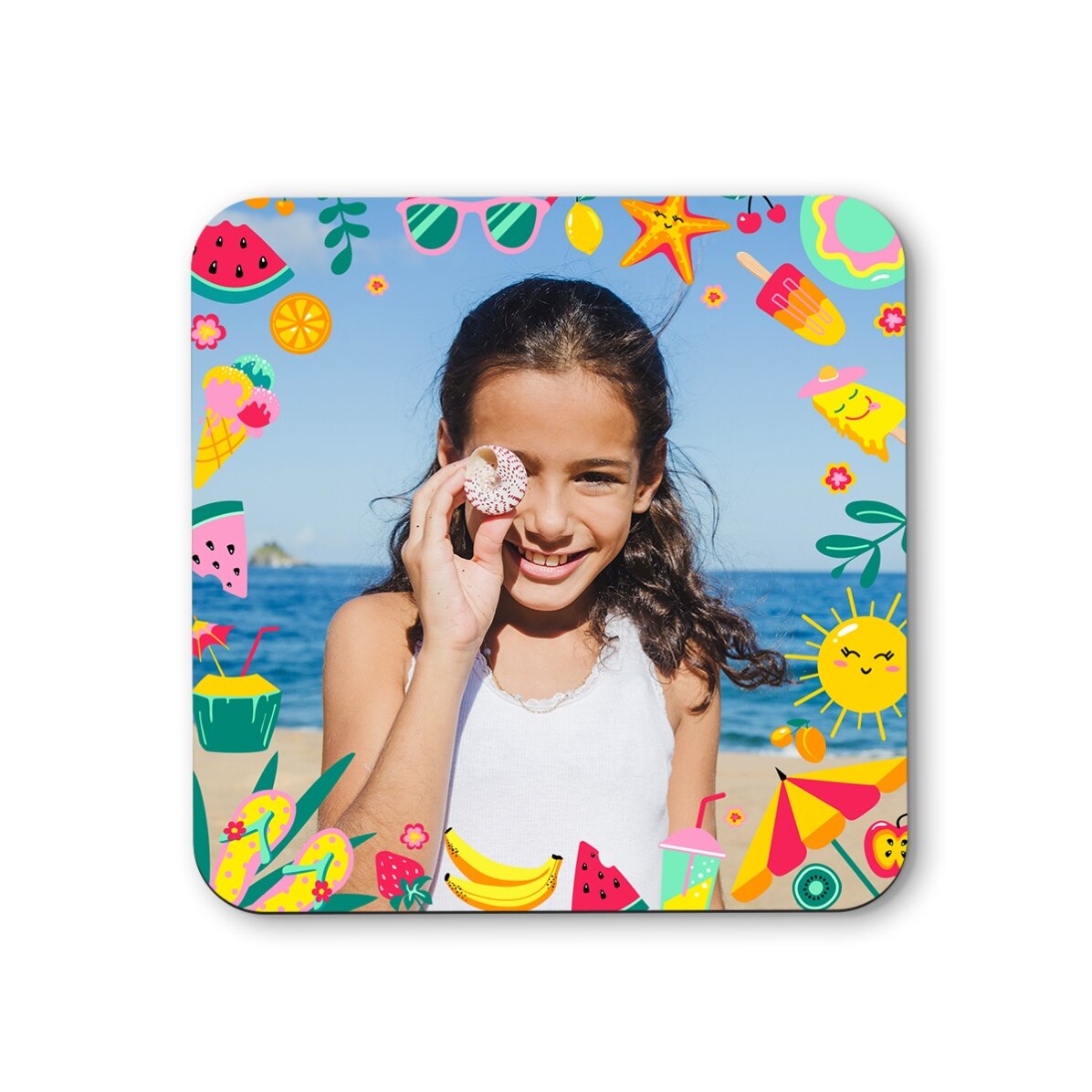 Portavasos personalizado con foto para niños - Summer