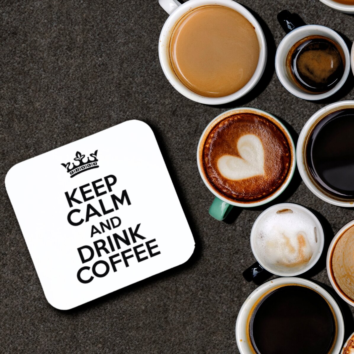 Portavasos personalizado con texto - Keep Calm White