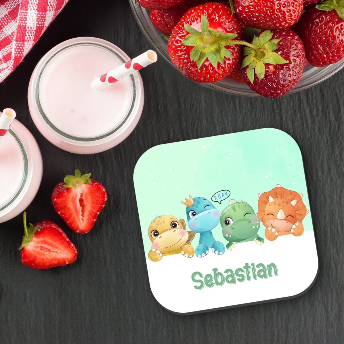 Posavasos personalizado con texto para niños