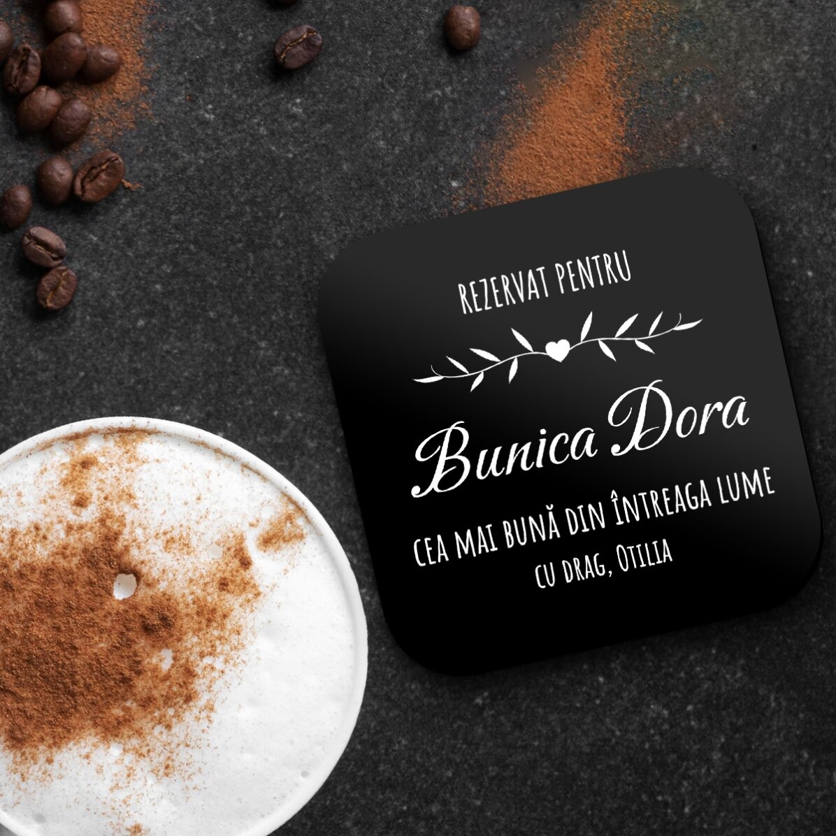 Portavasos personalizado con texto: «Reservado»