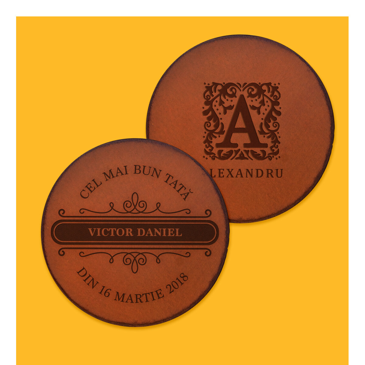 Posavasos de piel personalizados