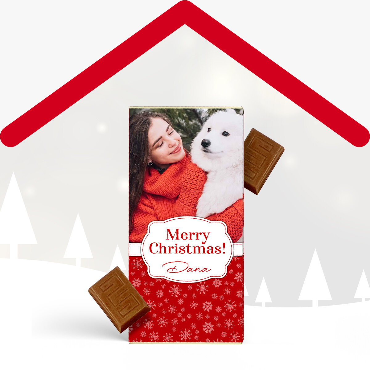 Tableta de chocolate personalizada de Navidad